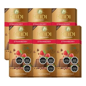 Pack 6 Tableta De Chocolate Heidi Milkberry Strawberry 80G