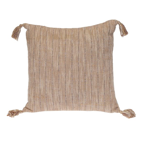 Almohada Parkland Collection Transitional Stripes, 45 x 45 cm, color marrón