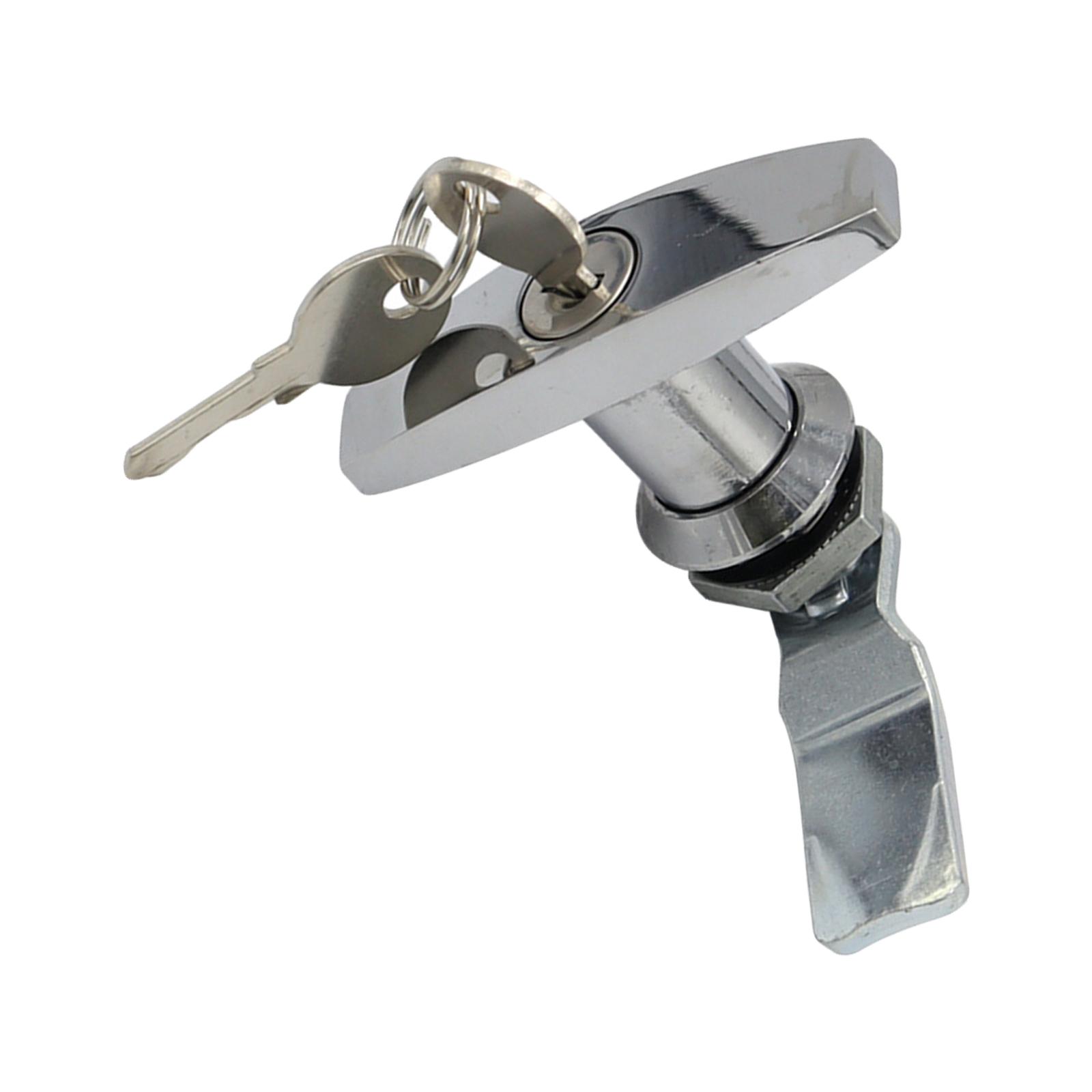 Ioensy - Cerradura Con Manija En Forma De T Con Llaves Cerraduras Para Toldo De Caravana De Aleación De Zinc 1 Pieza Plata