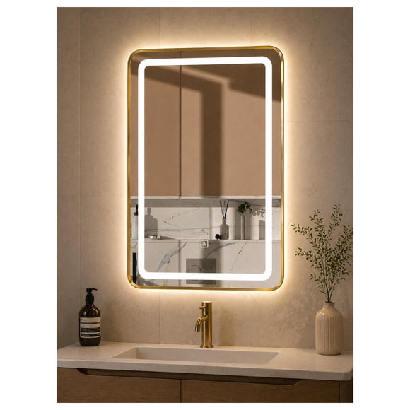 Espejo Led 50x70 Cm Dorado