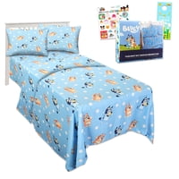Juego De Ropa De Cama Bluey Cama Individual Sábana Encimera Sábana Bajera Funda De Almohada
