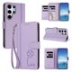 thumbnail image 2 of Funda Cartera Trébol para Samsung Galaxy S25 Ultra con Ranuras Tarjetas y Carga Inalámbrica Morado claro, 2 of 6