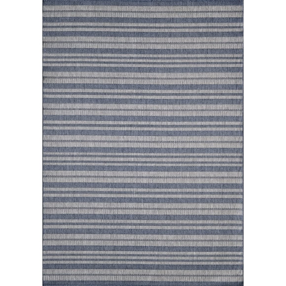 Alfombra Kas Rugs Provo 5790 con rayas azules, 100 x 150 cm
