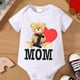 thumbnail image 1 of Baby Boys And Girls Cute "I Love Mom" Bear Short Sleeve Onesie Clothes, 1 of 5