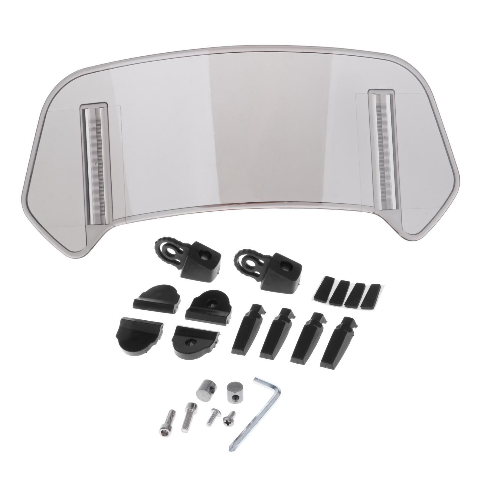 Magideal - Clip Deflector De Alerón De Extensión De Parabrisas De Motocicleta En Universal Fácil Instalación Aire Profesional Ajustable Para Bicicleta De Partido Pequeño Gris