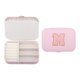 thumbnail image 1 of Caja de joyería rectangular de cuero PU REGALWOVEN para mujeres con patrón de letras, organizador de joyas de una sola capa M, 1 of 7