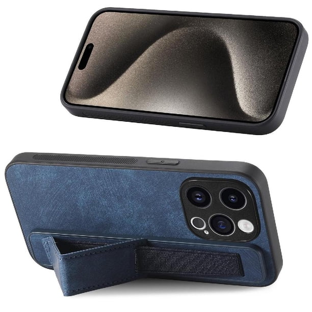 Funda Protectora con Correa para iPhone 15 Pro Resistente a Golpes Azul