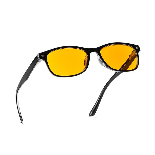Gafas de computadora Suertree con filtro de luz azul, lentes naranja amarillos, gafas anti luz azul para gaming, anteojos para PC para mujer y hombre 2.0X