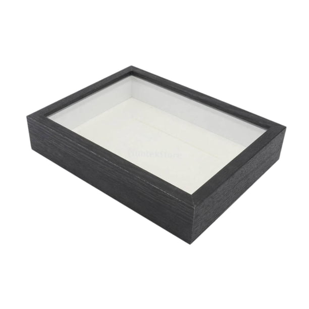 Caja De Sombra Para Manualidades, Marco De Madera, Vitrina Grande Para Medallas De Fotos De Boda, Color Negro