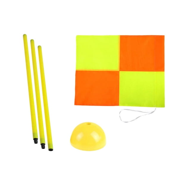Bandera De Esquina De Fútbol, Postes De Agilidad De Fútbol, Bandera Deportiva De Entrenamiento Para Adultos Para Juegos, 3 Postes, Base Amarilla