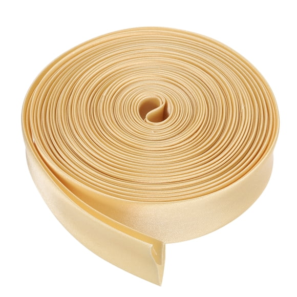 Uxcell Cinta al Bies Doble 4/5" x 5.5 Yardas Cinta Pre-doblada de Satén Amarillo