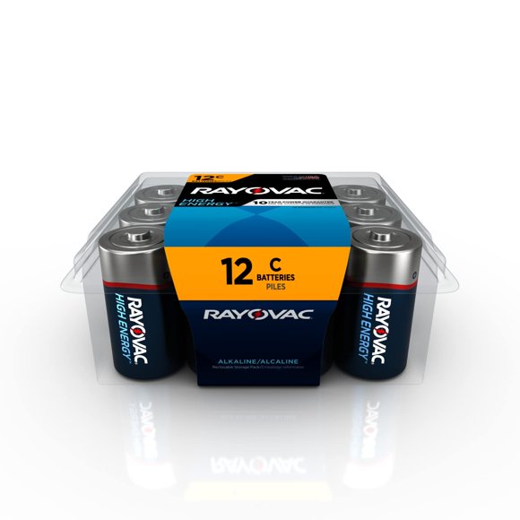 Batería Rayovac C Cell, 12 unidades, alcalina de alta energía