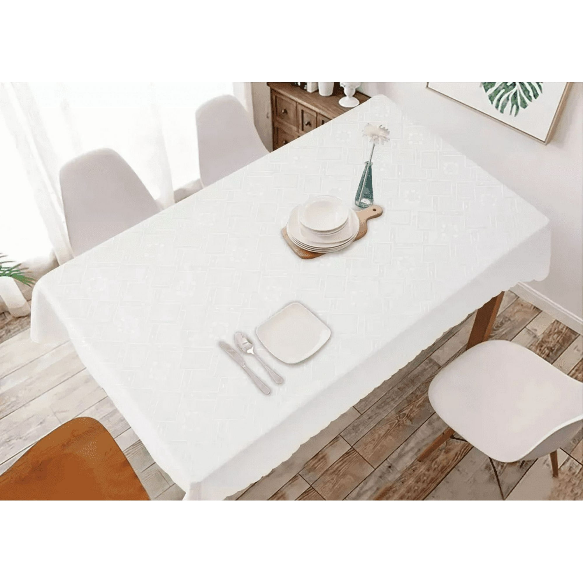 Genérico - Mantel Rectangular Blanco Con Diseños 140x220