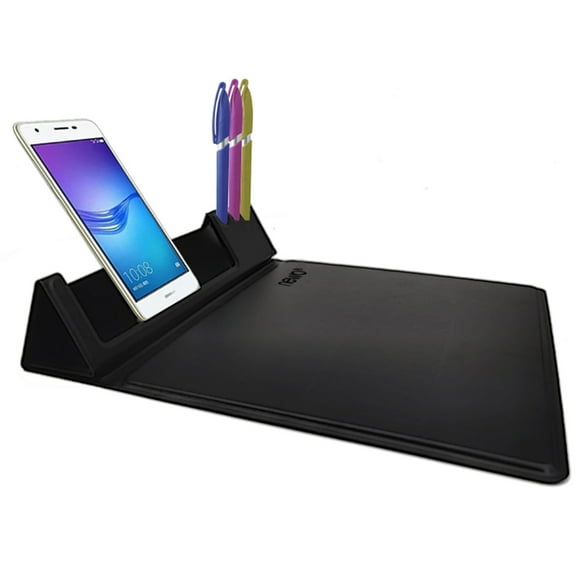 Mouse Pad cuero Pu soporte celular y lapicero
