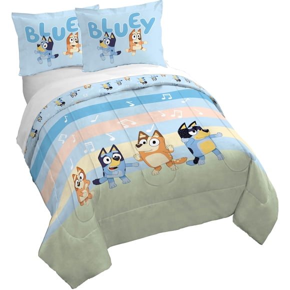 Juego de fundas de edredón Jay Franco Bluey, tamaño completo, 3 piezas