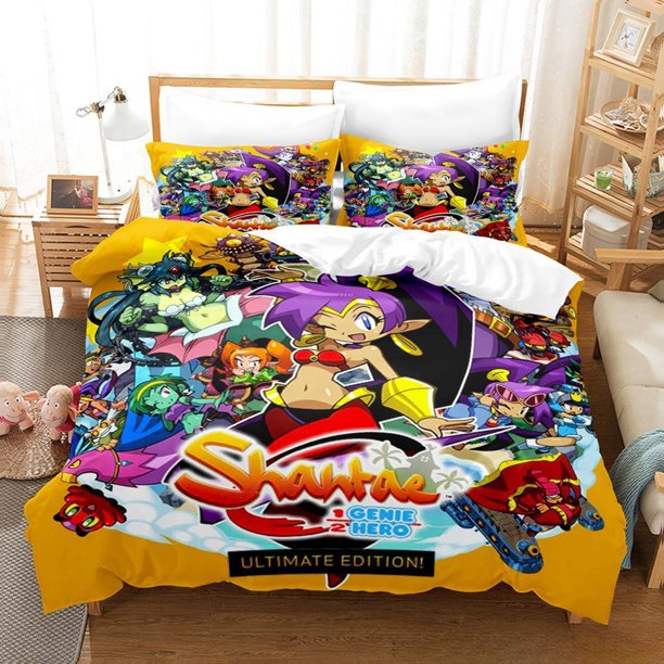 New Shantae Half-Genie Hero Bedding Set Single Twin Full Size Bed Set Adult Kid Bedroom Duvetcover Sets Anime Game Bed Sheets