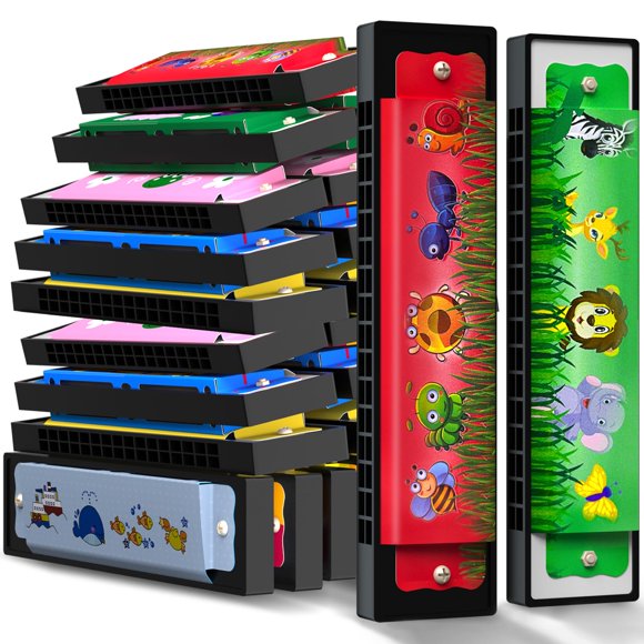 Armónica Wholelovein de 13 cm para niños, 16 agujeros, paquete de 50
