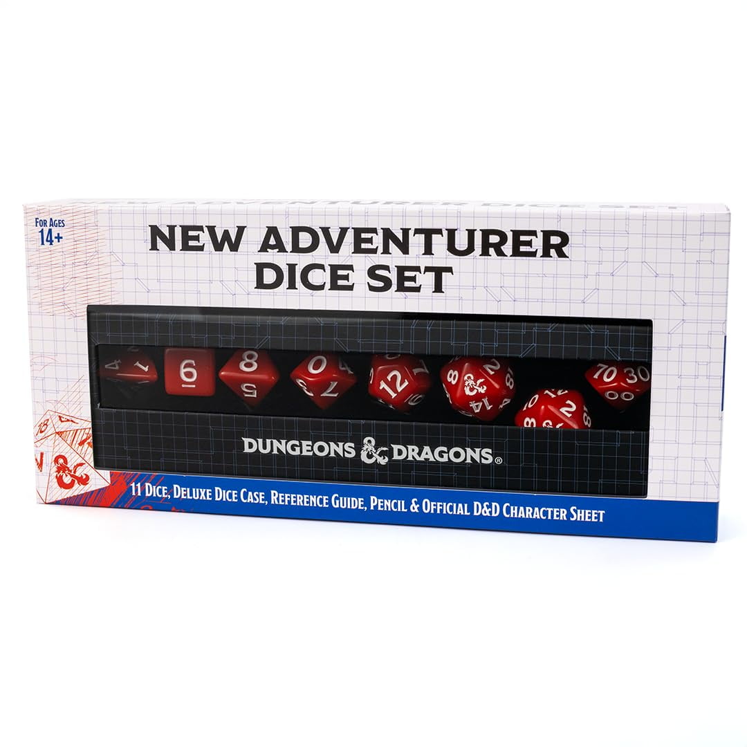 Sirius Dice - Set De Dados D&d New Adventure Con Funda Magnética Roja Y Funda Negra