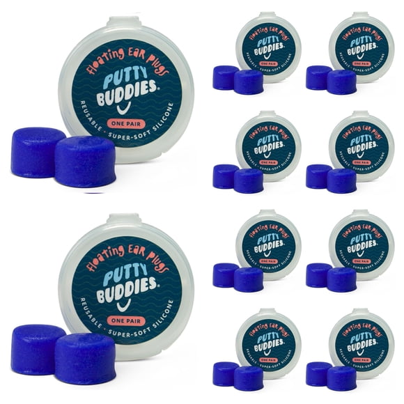 Tapones para oídos de silicona moldeables flotantes Putty Buddies, paquete de 10