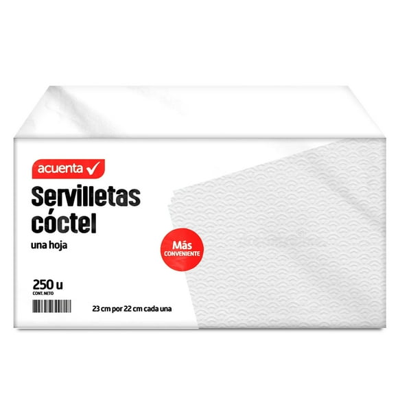 Servilletas Cóctel 23x22 cm, 250 Un