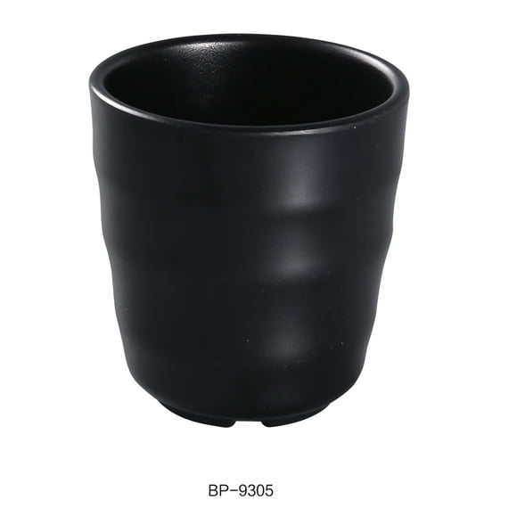 Taza de té Yanco Black Pearl-2 de melamina negra, 200 ml, paquete de 48