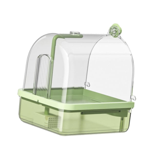 Parrot colgante de la bañera, caja de baño de pájaros colgantes, casa de baños de loro, tazón de ducha de agua para loros para periodismo, periodista Verde