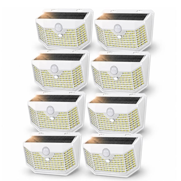 Luces solares HMCITY paquete de 8 con sensor de movimiento – blanco