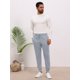 thumbnail image 2 of INSPIRE CHIC Pantalones de chándal para hombre de color sólido con cintura ajustable y cordón para entrenamiento 32 Gris Claro, 2 of 5
