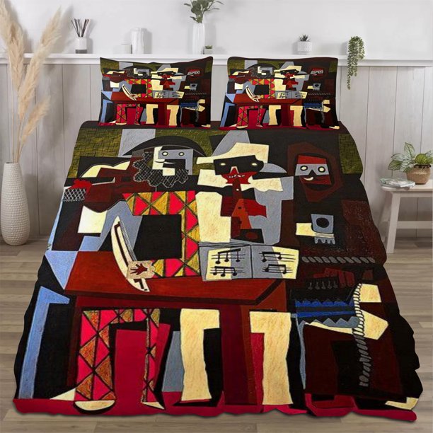 Pablo Picasso Quilts for Queen Bed Bedspreads,Soft Bed Quilt Lightweight Bedspread,Quilted Coverlet 3 Piece Bed Sheets
