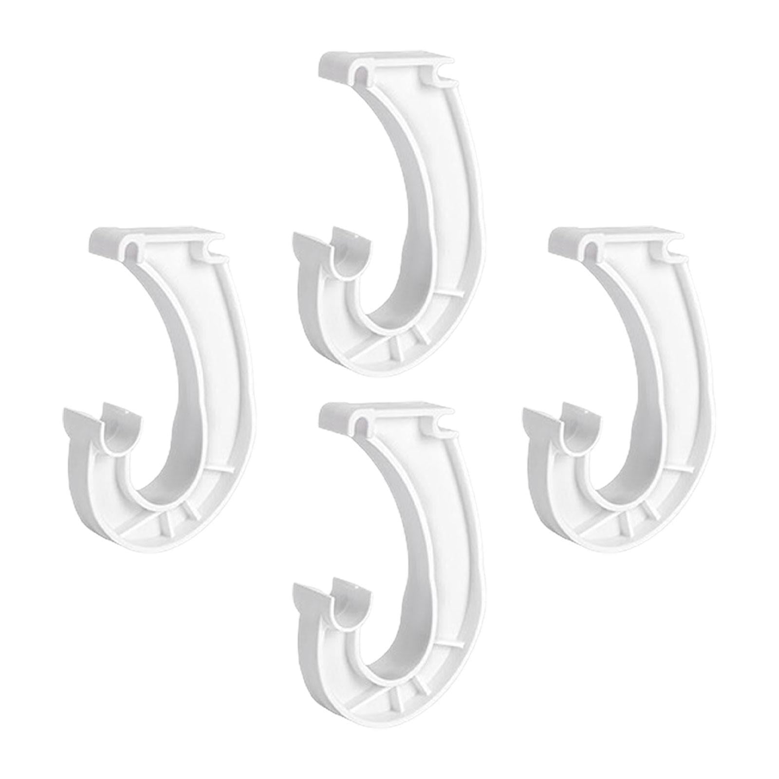 Bothyi - 4 Piezas De Soporte Para Barra De Armario, Soporte Para Estante De Armario, Ganchos Tipo J De 3/4, Color Blanco