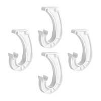 Bothyi - 4 Piezas De Soporte Para Barra De Armario, Soporte Para Estante De Armario, Ganchos Tipo J De 3/4, Color Blanco