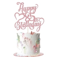 Adorno Para Tartas Arokippry Con Purpurina En Oro Rosa, Feliz 85 Cumpleaños