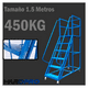 thumbnail image 5 of Escalera Industrial Tipo Avión 6 Peldaños 1,5m + Plataforma Azul, 5 of 12