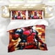 thumbnail image 5 of Deadpool Dead Pool Conjunto de sábanas temático, trío de piezas, cómodo y amigable con la piel, diseño único, regalo de decoración para el hogar para familiares, amigos y fans,140cm *210cm, 5 of 6