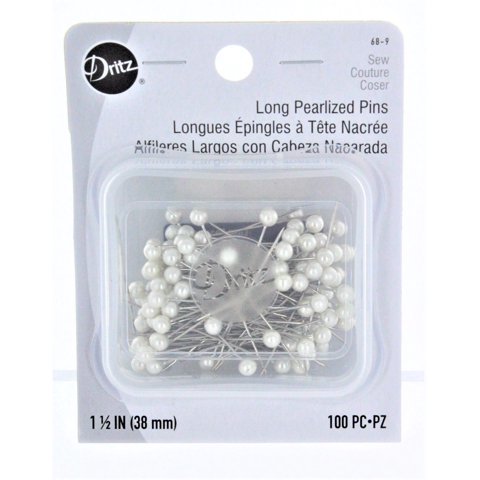 Alfileres Perlados Dritz 68-9 De Largo, 1,5 Cm, Blancos (100 Unidades)