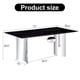 thumbnail image 3 of Modern minimalist dining table. The black imitation marble glass desktop is equipped with silver metal legs. Suitable for restaurants and living rooms 71 "* 39.3" * 29.5 ".W1151S00581, 3 of 3