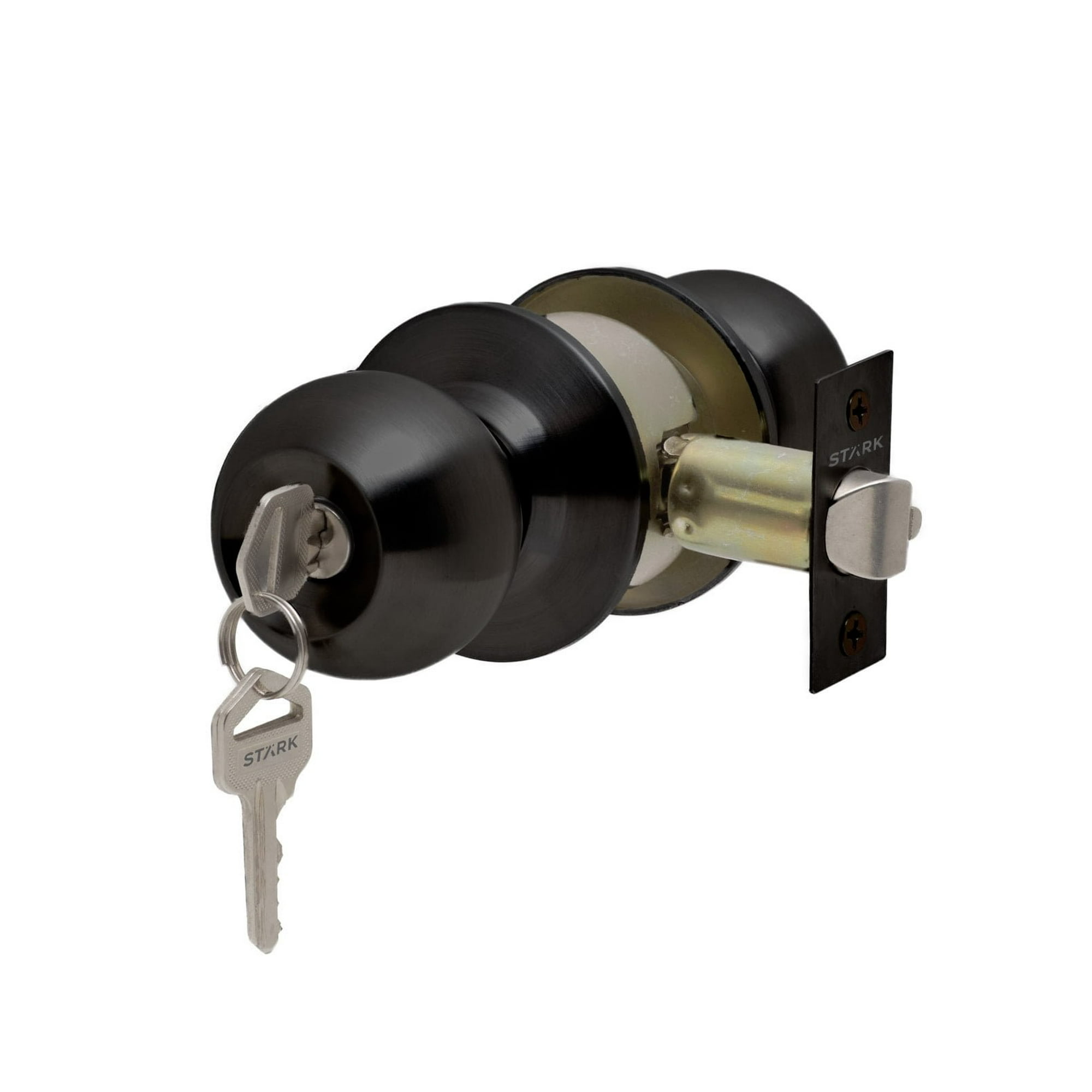 Stark Design - Cerradura De Pomo Cilíndrica, Oficina -dormitorio. (negro Mate). Sku: Sdp10-bl