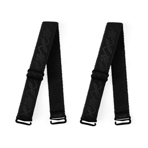 INSPIRE CHIC Correas de Sujetador Ajustables para Mujer Banda de Sujetador Elástica de Moda Floral Patrón de Enredadera Negra