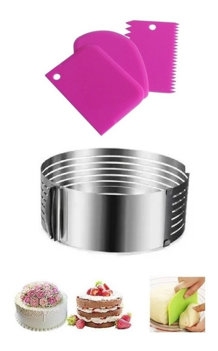 Genérico - Pack Cortador Bizcocho 30 Cm + Espatula Texturizadora Crema