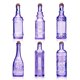 thumbnail image 1 of Botellas de vidrio BULK PARADISE, color morado surtido con corcho, 400 ml, paquete de 6, 1 of 6