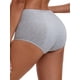 thumbnail image 3 of INSPIRE CHIC Bragas a prueba de fugas Regreso a clases para mujeres Algodón Cintura alta Cinturilla elástica Cobertura total Control de abdomen Ropa interior S Gris, 3 of 4
