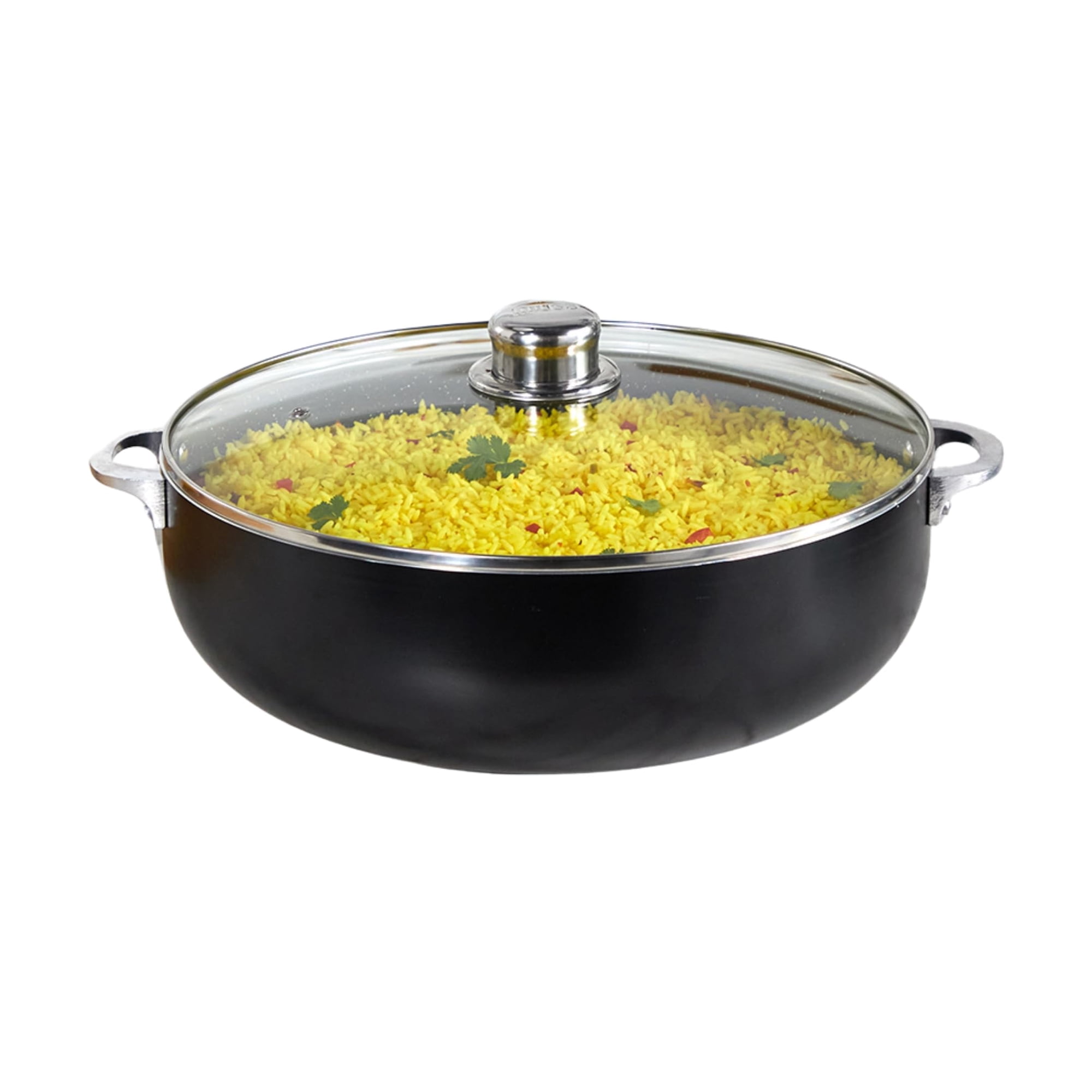 Horno Holandés Imusa Bistro-cera De Aluminio De 6,9 Litros Con Tapa De Vidrio Negro