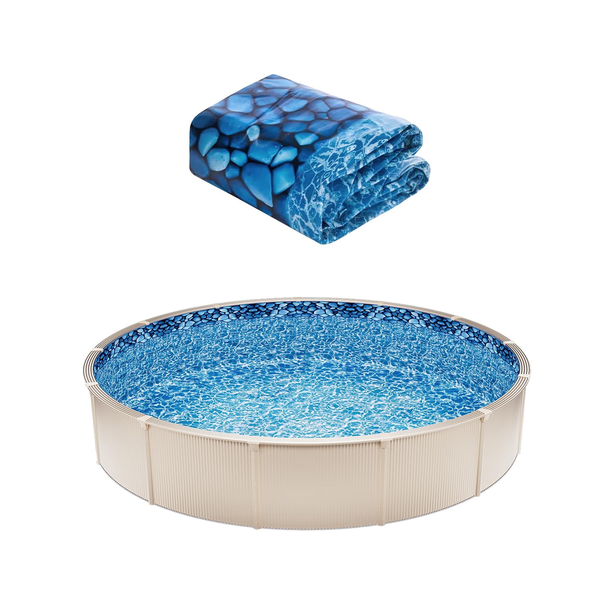Liner Para Piscina Vevor Redonda De Vinilo Superpuesto De 8 Pies, 122-137 Cm