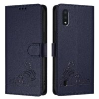 Funda Tipo Cartera Foxdock Para Samsung Galaxy A10 Con Soporte, Ranuras, Rfid, Diseño De Gato