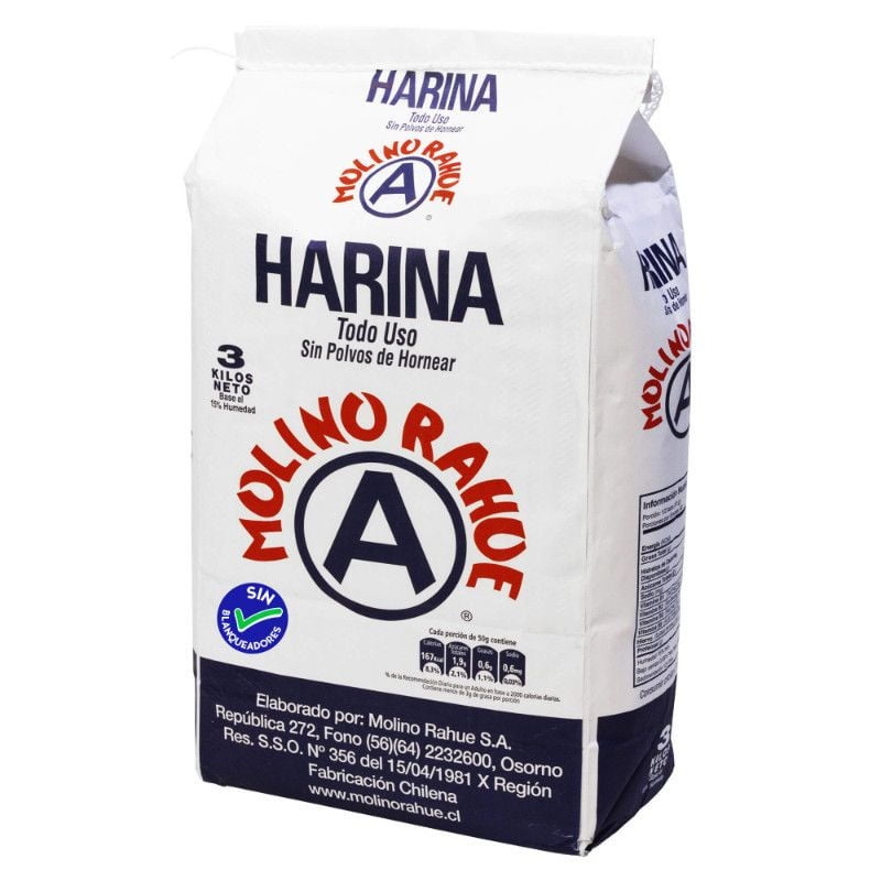 Harina Flor Papel Rahue 3 Kg Molino Rahue
