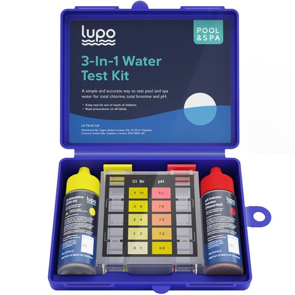 Kit de prueba de piscinas Lupo 3 en 1 para piscinas y spas residenciales