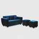 thumbnail image 2 of Living Kansas 3 cuerpos + 2 Pouf Felpa Azul P, 2 of 6