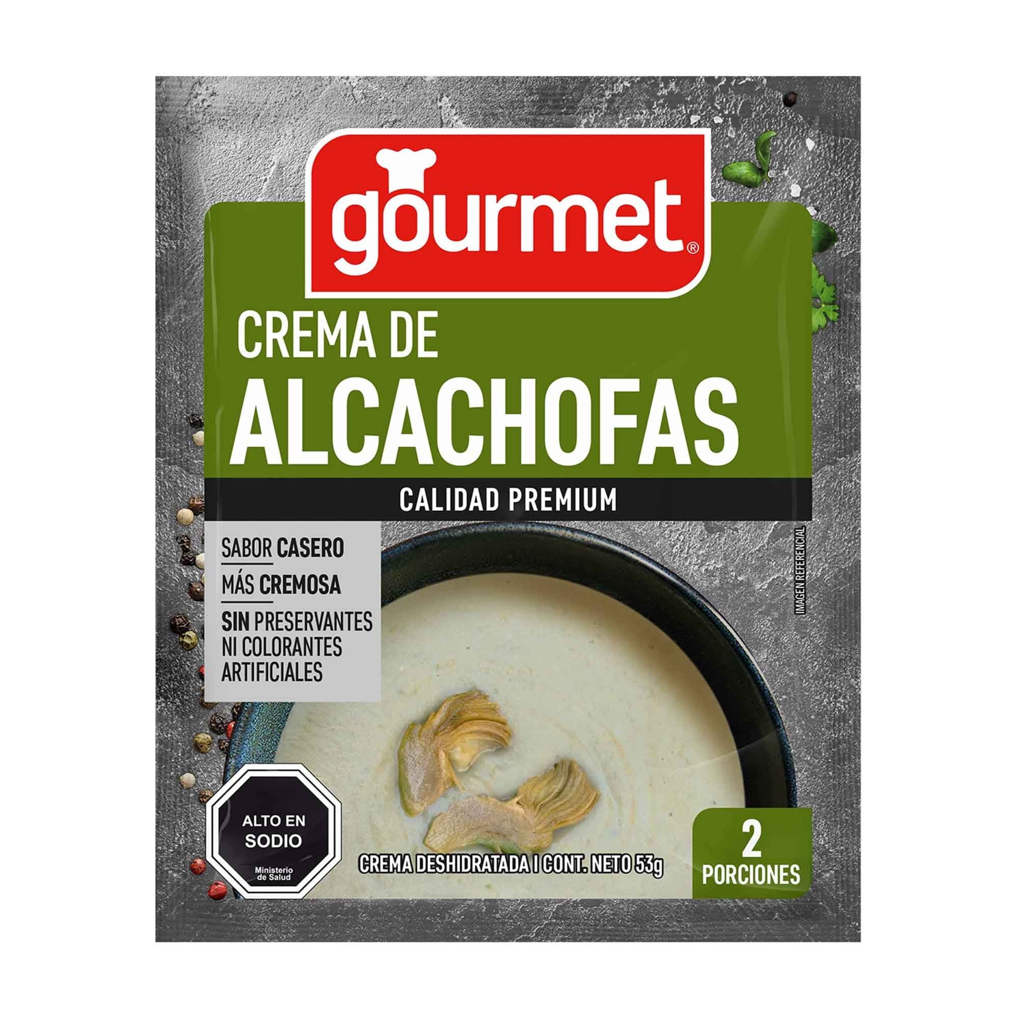 Crema De Alcachofas Premium (2 Porciones) Sobre 53 g Gourmet