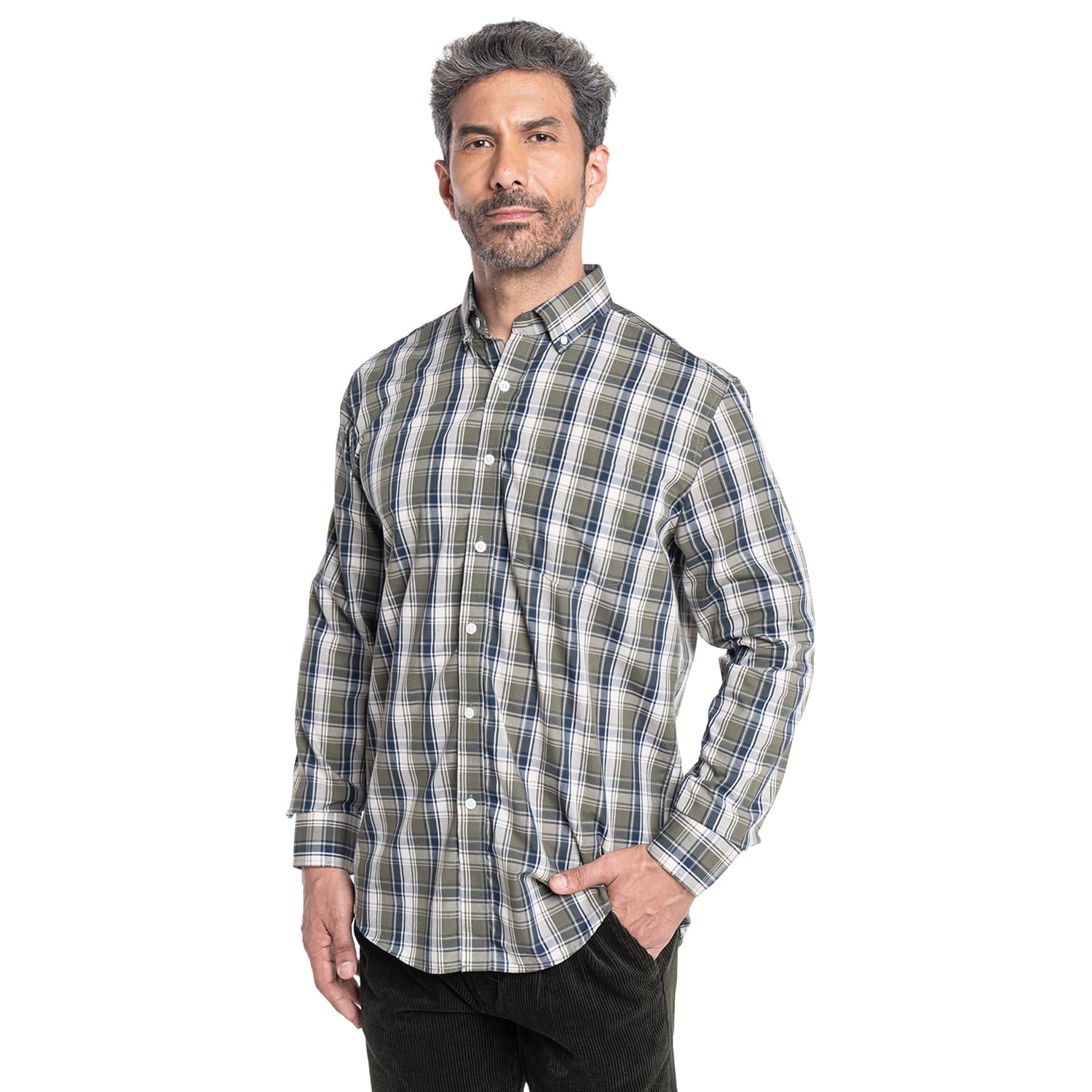 Kotting - Camisa Manga Larga Cuadros Grandes Hombre