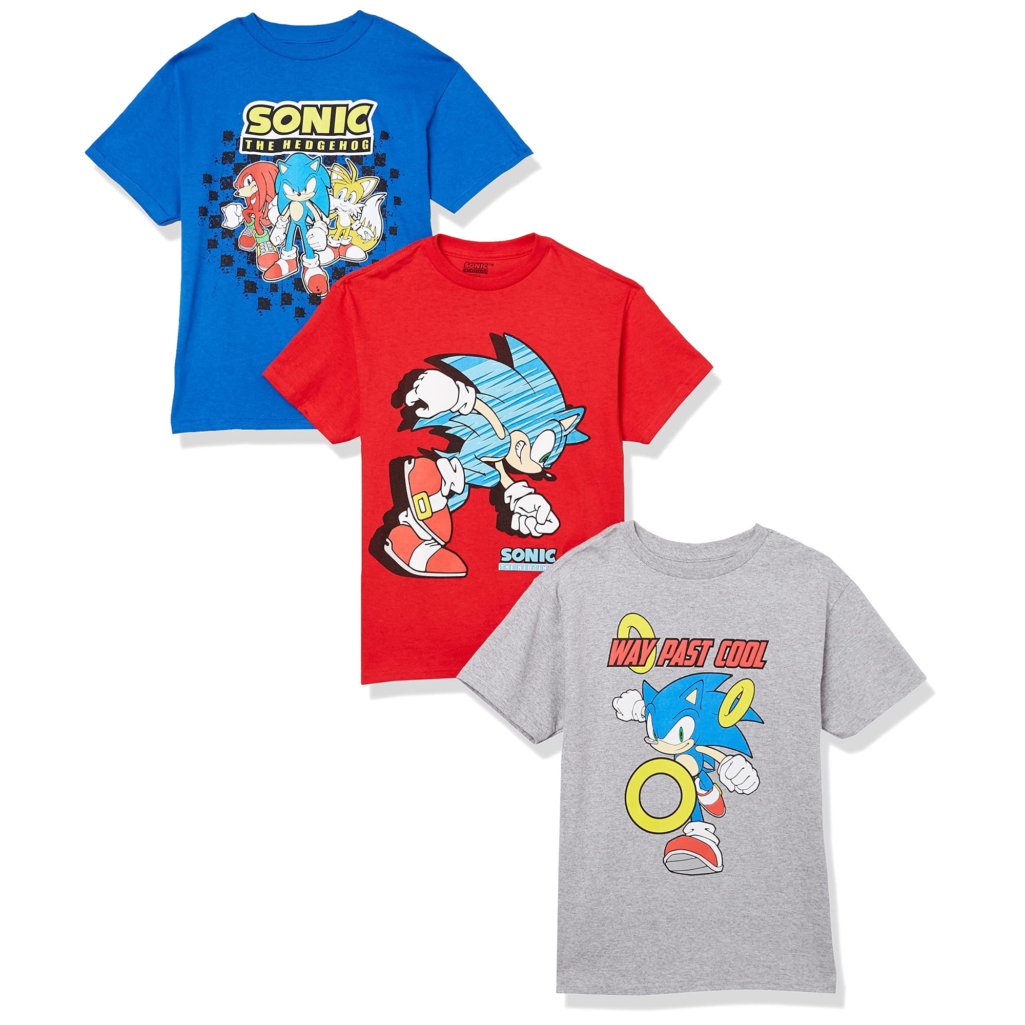 Paquete De Camisetas Sega Sonic The Hedgehog Boys, Paquete De 3, 14 A 16 Años, Ee. Uu.